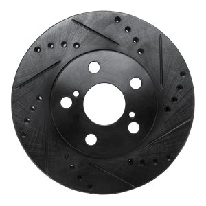 Toyota Celica Brake Rotor (1) - Front Right - R1 Concepts - Drilled & Slotted - Black - `94-`00